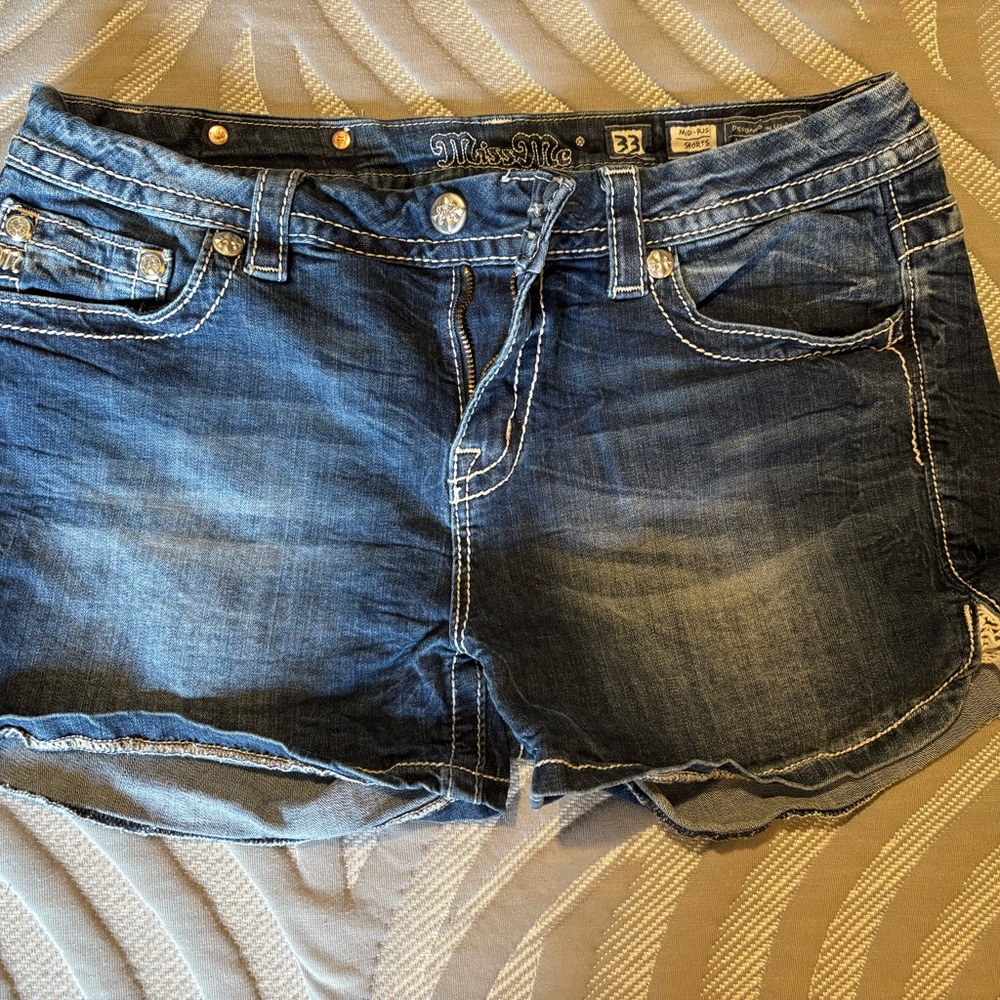 Miss Me Women's Blue Denim Shorts